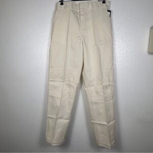 Dickies Women's Beige Twill Work Pants Wrinkle Resistant Stain Release Size 10